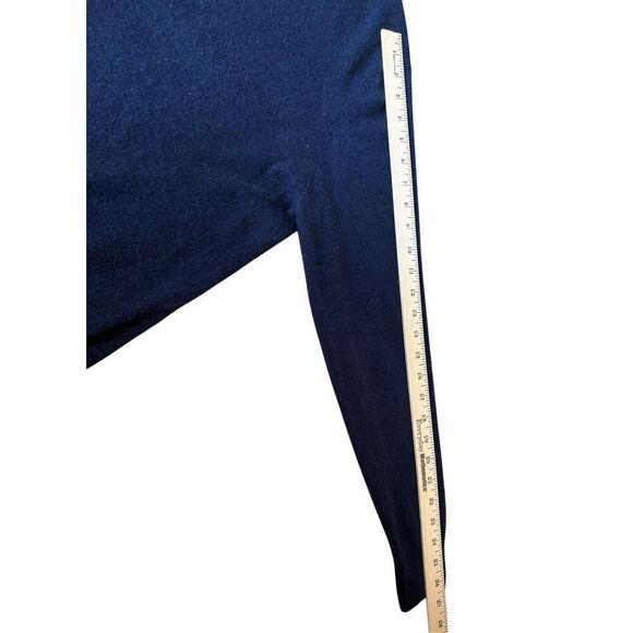 Daniel Bishop CASHMERE Sweater large Navy Blue Mock Neck 1/4 Zip - Picture 6 of 7